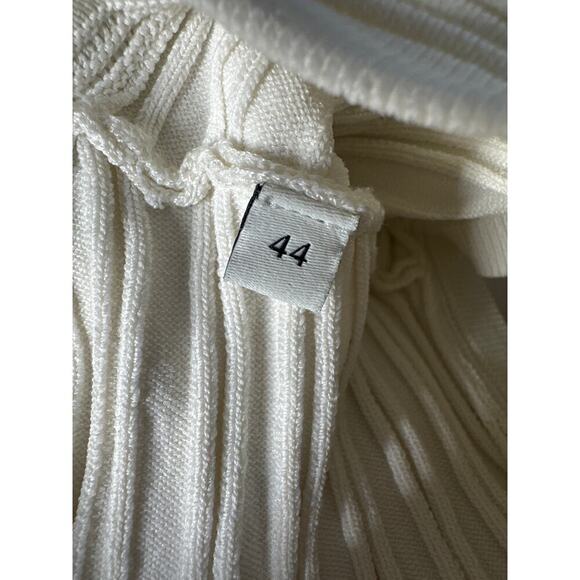 Sandro Delna Dress Rib Knit Sleeveless Button Front Mini A-Line Ecru White 10 - Picture 8 of 12